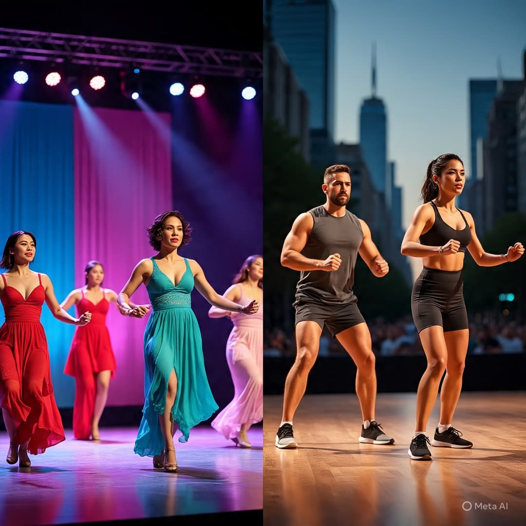 College students in a high-energy Zumba fitness event