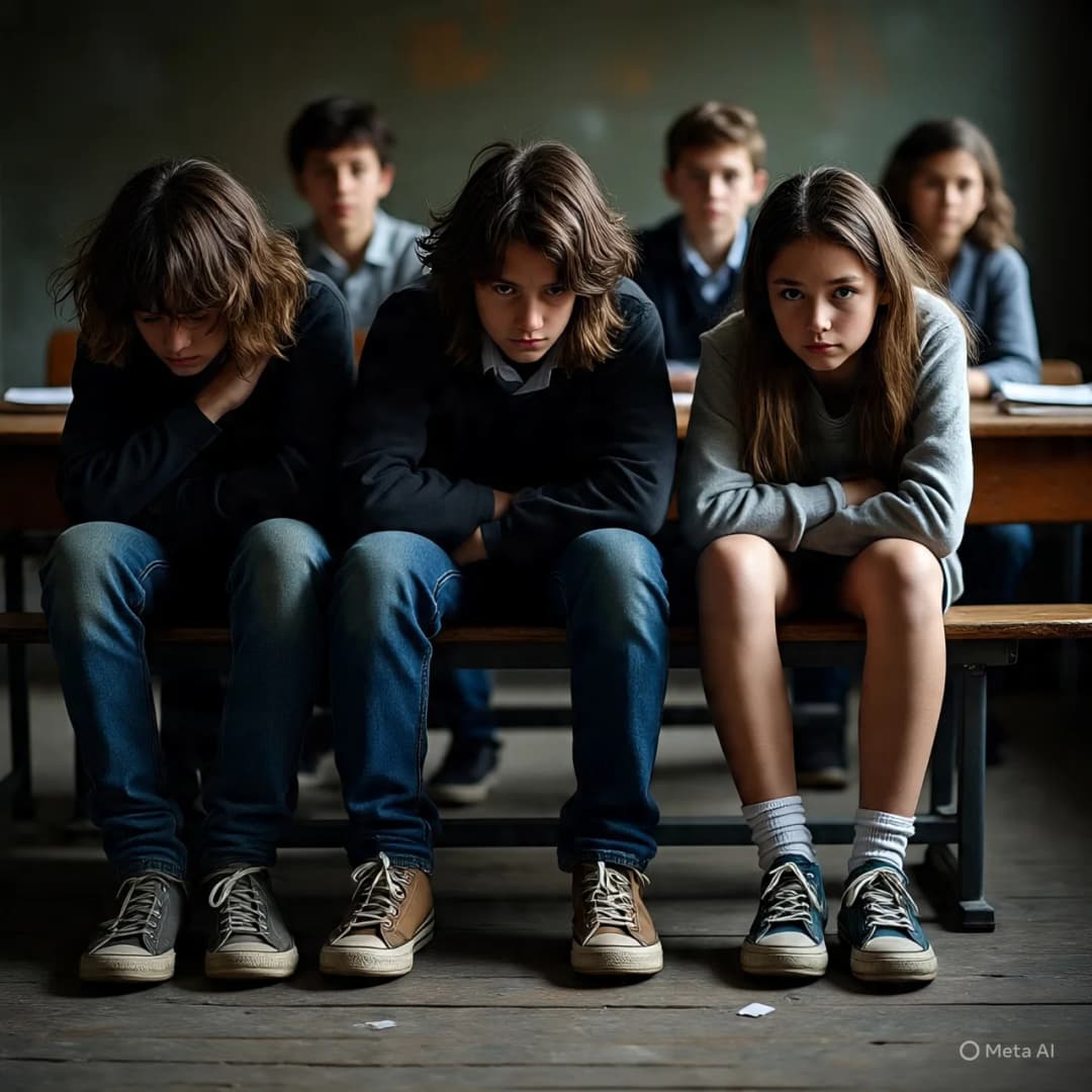 School children participating in a fitness event